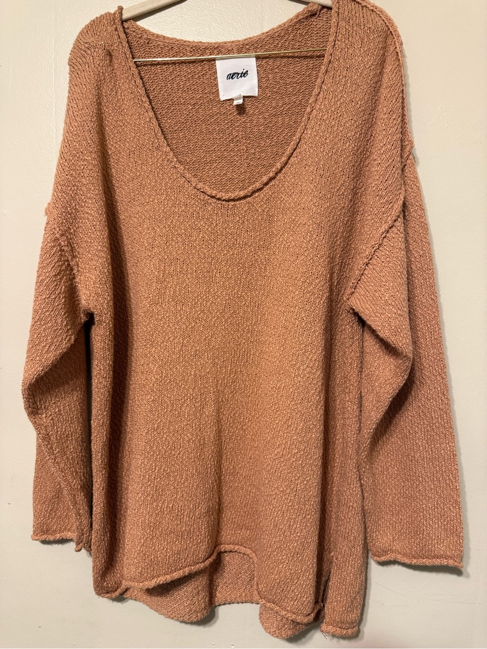 aerie Scoop Neck Sweater in Warm Terracotta